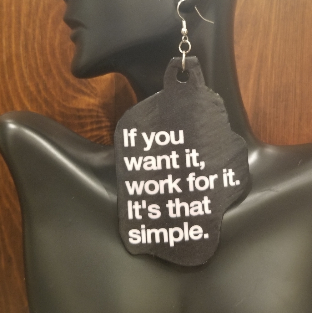 Inspirational Quote Earrings View 3